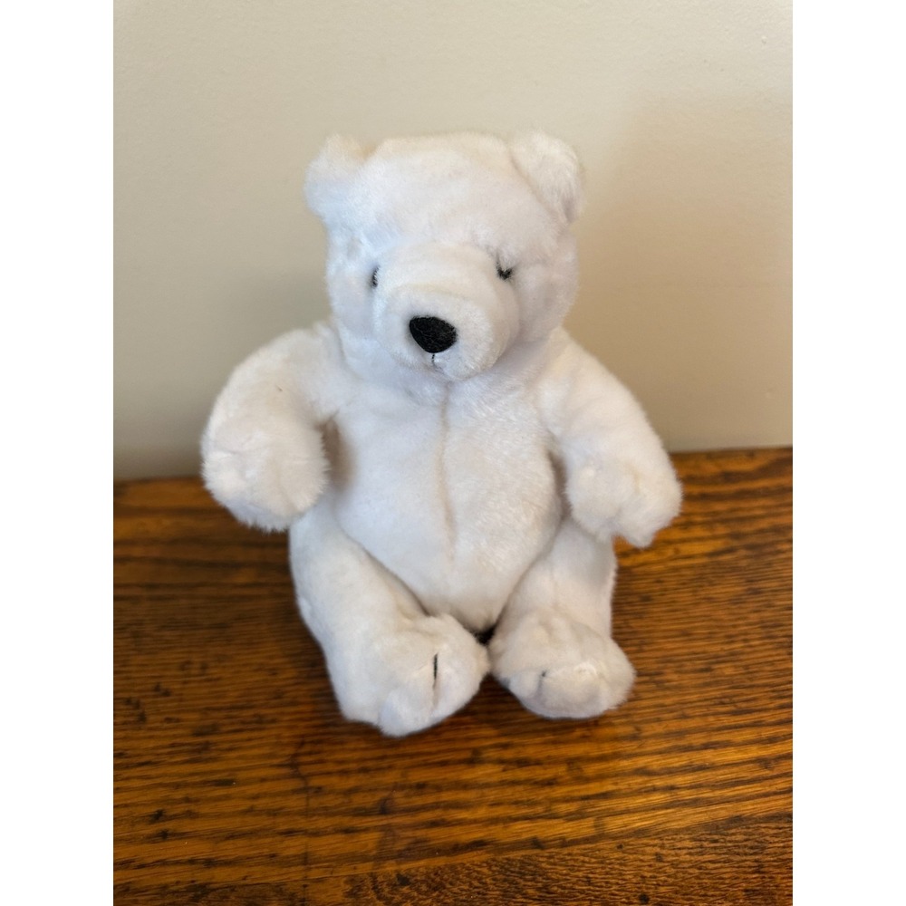 Sea World Sitting Polar Bear 6''‎ Plush Fluffy Stuffed Animal